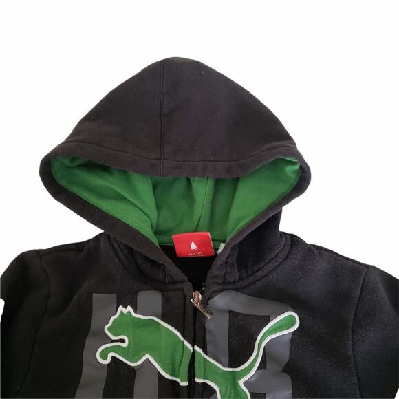 2 FOR $5 SALE Boy's Puma Black Zip Up Hoodie Size 4 - Picture 2 of 9